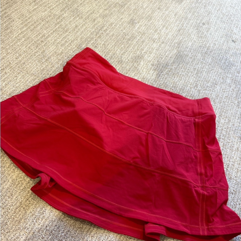 Red Lululemon Pace Rival Skirt